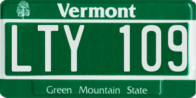 VT license plate LTY109