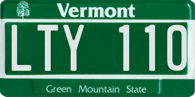 VT license plate LTY110