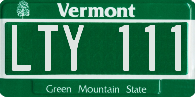 VT license plate LTY111