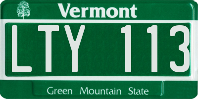 VT license plate LTY113