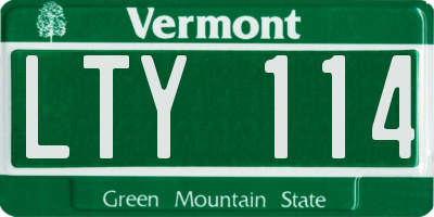 VT license plate LTY114