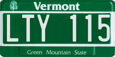 VT license plate LTY115