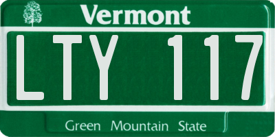 VT license plate LTY117