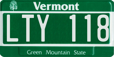 VT license plate LTY118