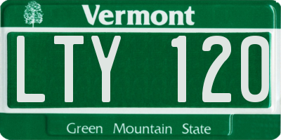 VT license plate LTY120
