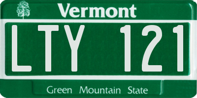 VT license plate LTY121