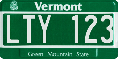 VT license plate LTY123