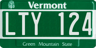 VT license plate LTY124