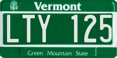VT license plate LTY125