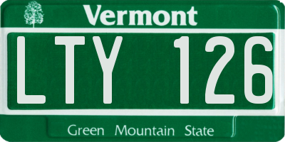 VT license plate LTY126