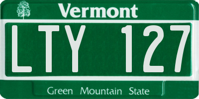 VT license plate LTY127
