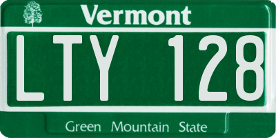 VT license plate LTY128