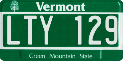 VT license plate LTY129