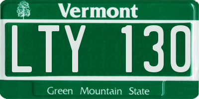 VT license plate LTY130