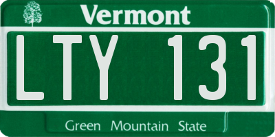 VT license plate LTY131
