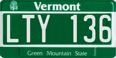 VT license plate LTY136