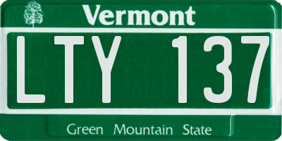 VT license plate LTY137