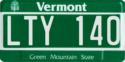 VT license plate LTY140