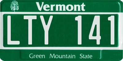 VT license plate LTY141