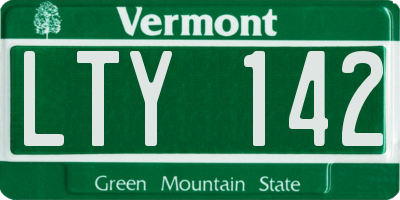 VT license plate LTY142