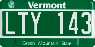 VT license plate LTY143