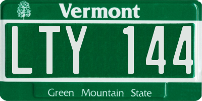 VT license plate LTY144