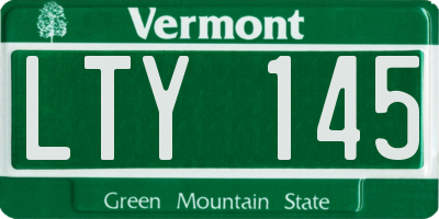 VT license plate LTY145