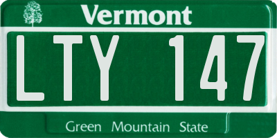 VT license plate LTY147