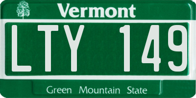 VT license plate LTY149