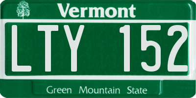 VT license plate LTY152