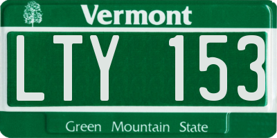 VT license plate LTY153