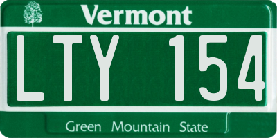 VT license plate LTY154