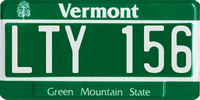 VT license plate LTY156