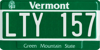 VT license plate LTY157