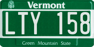 VT license plate LTY158