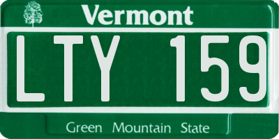 VT license plate LTY159