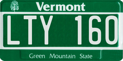 VT license plate LTY160