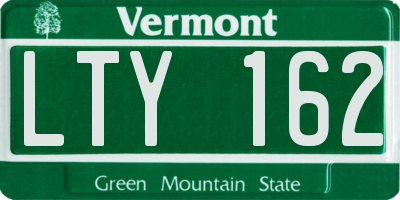 VT license plate LTY162