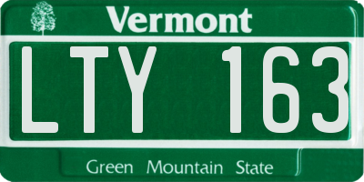 VT license plate LTY163
