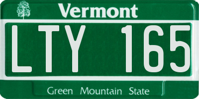 VT license plate LTY165