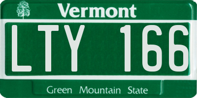 VT license plate LTY166