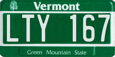 VT license plate LTY167