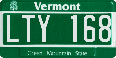 VT license plate LTY168