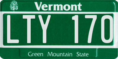 VT license plate LTY170