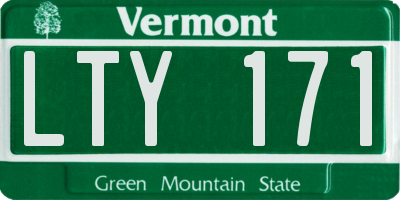 VT license plate LTY171