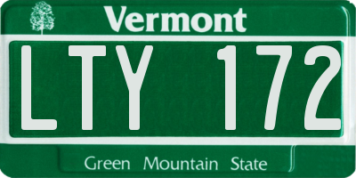VT license plate LTY172