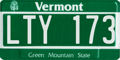 VT license plate LTY173