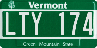 VT license plate LTY174