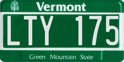 VT license plate LTY175