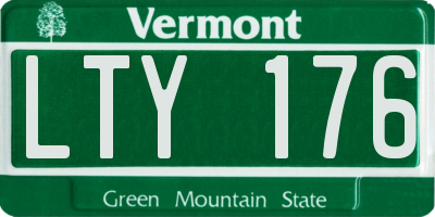 VT license plate LTY176